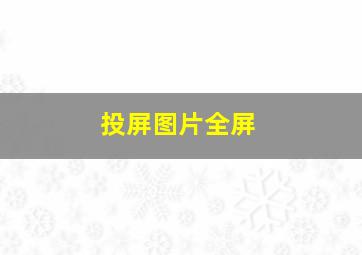 投屏图片全屏