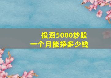 投资5000炒股一个月能挣多少钱