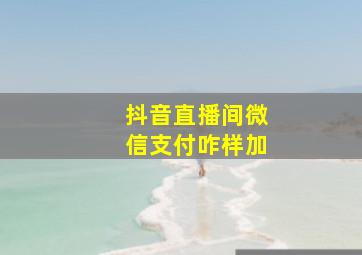 抖音直播间微信支付咋样加