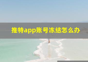 推特app账号冻结怎么办