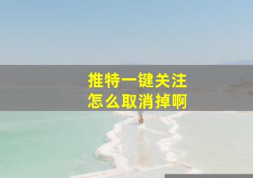 推特一键关注怎么取消掉啊