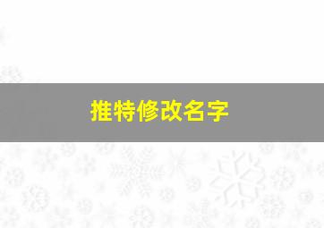 推特修改名字