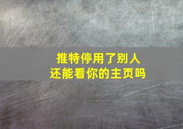 推特停用了别人还能看你的主页吗