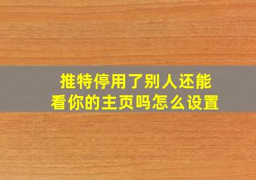 推特停用了别人还能看你的主页吗怎么设置