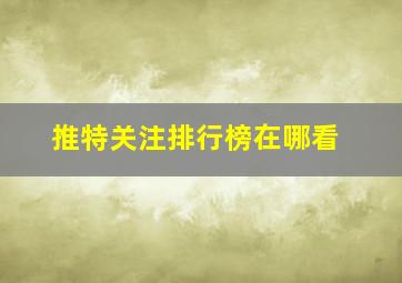 推特关注排行榜在哪看