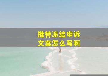 推特冻结申诉文案怎么写啊