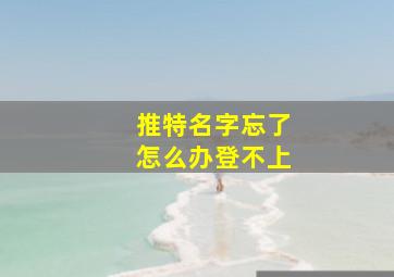 推特名字忘了怎么办登不上