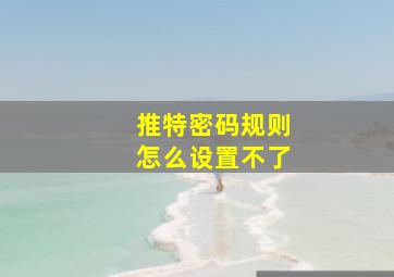 推特密码规则怎么设置不了