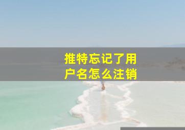 推特忘记了用户名怎么注销