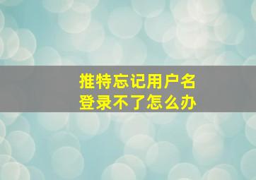 推特忘记用户名登录不了怎么办