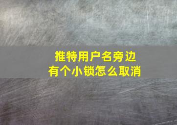 推特用户名旁边有个小锁怎么取消