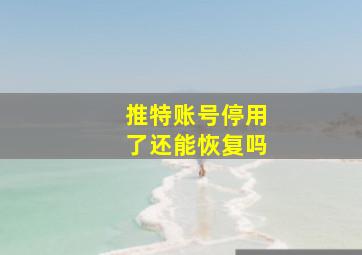 推特账号停用了还能恢复吗