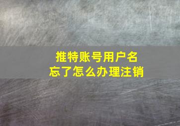 推特账号用户名忘了怎么办理注销