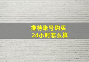 推特账号购买24小时怎么算