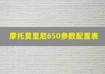 摩托莫里尼650参数配置表