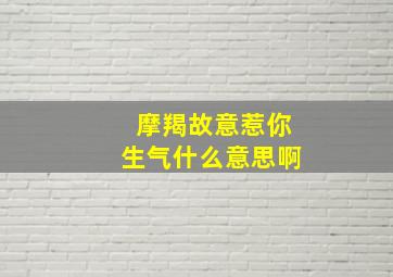 摩羯故意惹你生气什么意思啊