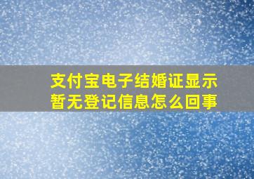 支付宝电子结婚证显示暂无登记信息怎么回事