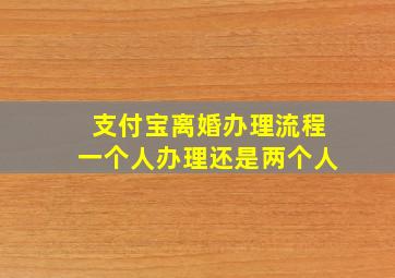 支付宝离婚办理流程一个人办理还是两个人