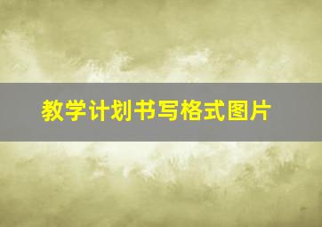 教学计划书写格式图片