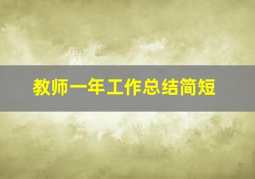 教师一年工作总结简短