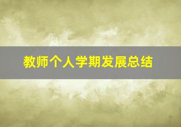 教师个人学期发展总结