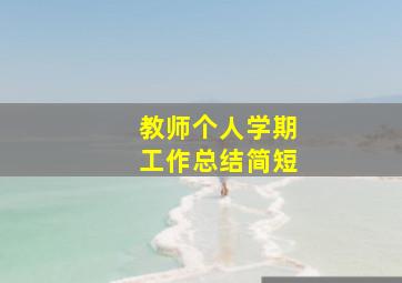 教师个人学期工作总结简短