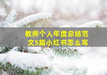 教师个人年度总结范文5篇小红书怎么写