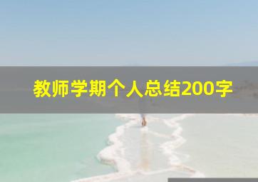 教师学期个人总结200字