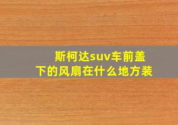 斯柯达suv车前盖下的风扇在什么地方装