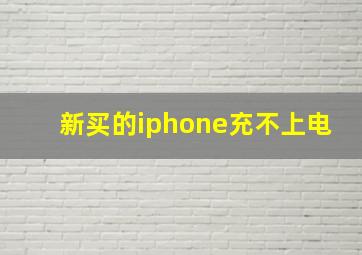 新买的iphone充不上电