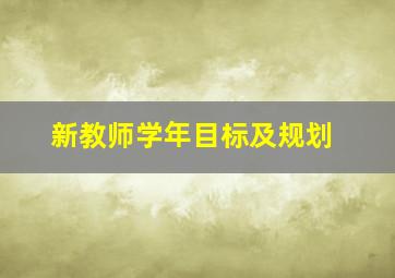 新教师学年目标及规划