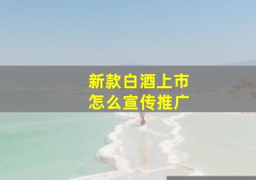 新款白酒上市怎么宣传推广