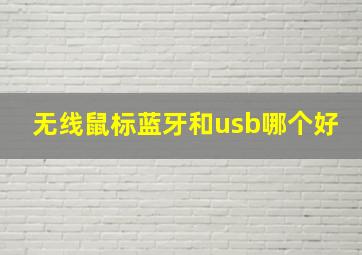 无线鼠标蓝牙和usb哪个好