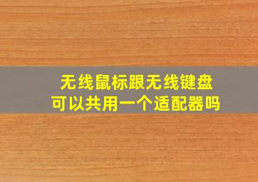 无线鼠标跟无线键盘可以共用一个适配器吗