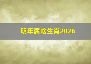 明年属啥生肖2026