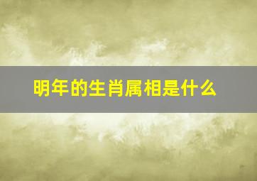 明年的生肖属相是什么