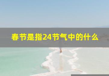 春节是指24节气中的什么