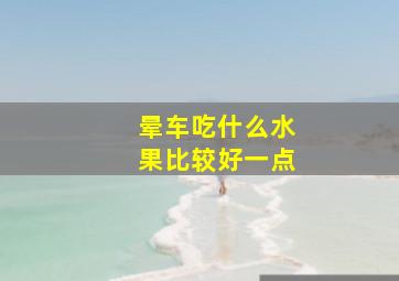 晕车吃什么水果比较好一点