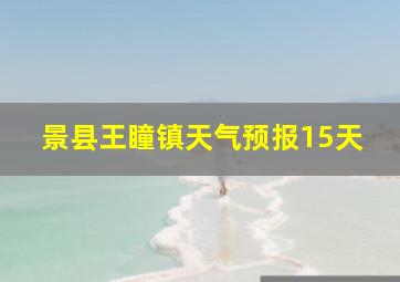 景县王瞳镇天气预报15天