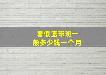 暑假篮球班一般多少钱一个月