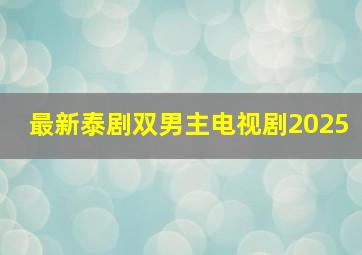 最新泰剧双男主电视剧2025