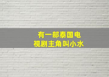 有一部泰国电视剧主角叫小水