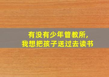 有没有少年管教所,我想把孩子送过去读书