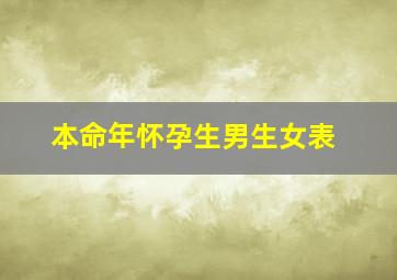 本命年怀孕生男生女表