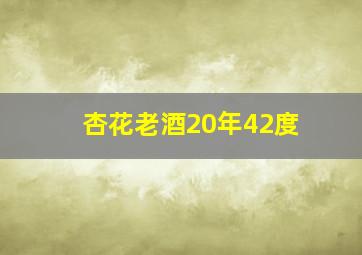 杏花老酒20年42度