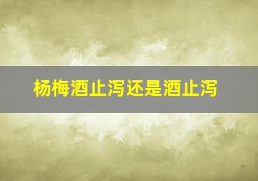 杨梅酒止泻还是酒止泻