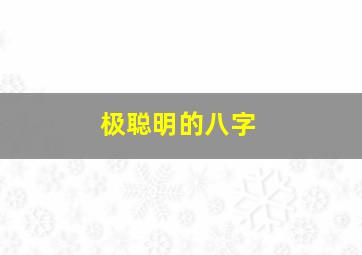 极聪明的八字