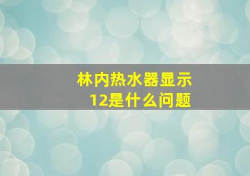 林内热水器显示12是什么问题