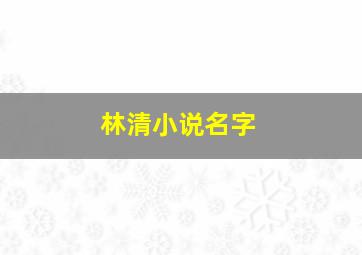 林清小说名字