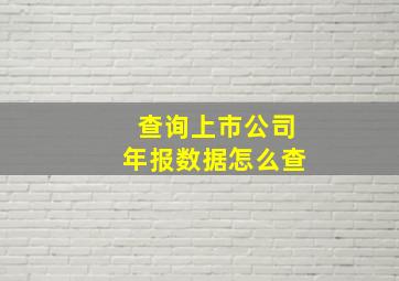 查询上市公司年报数据怎么查